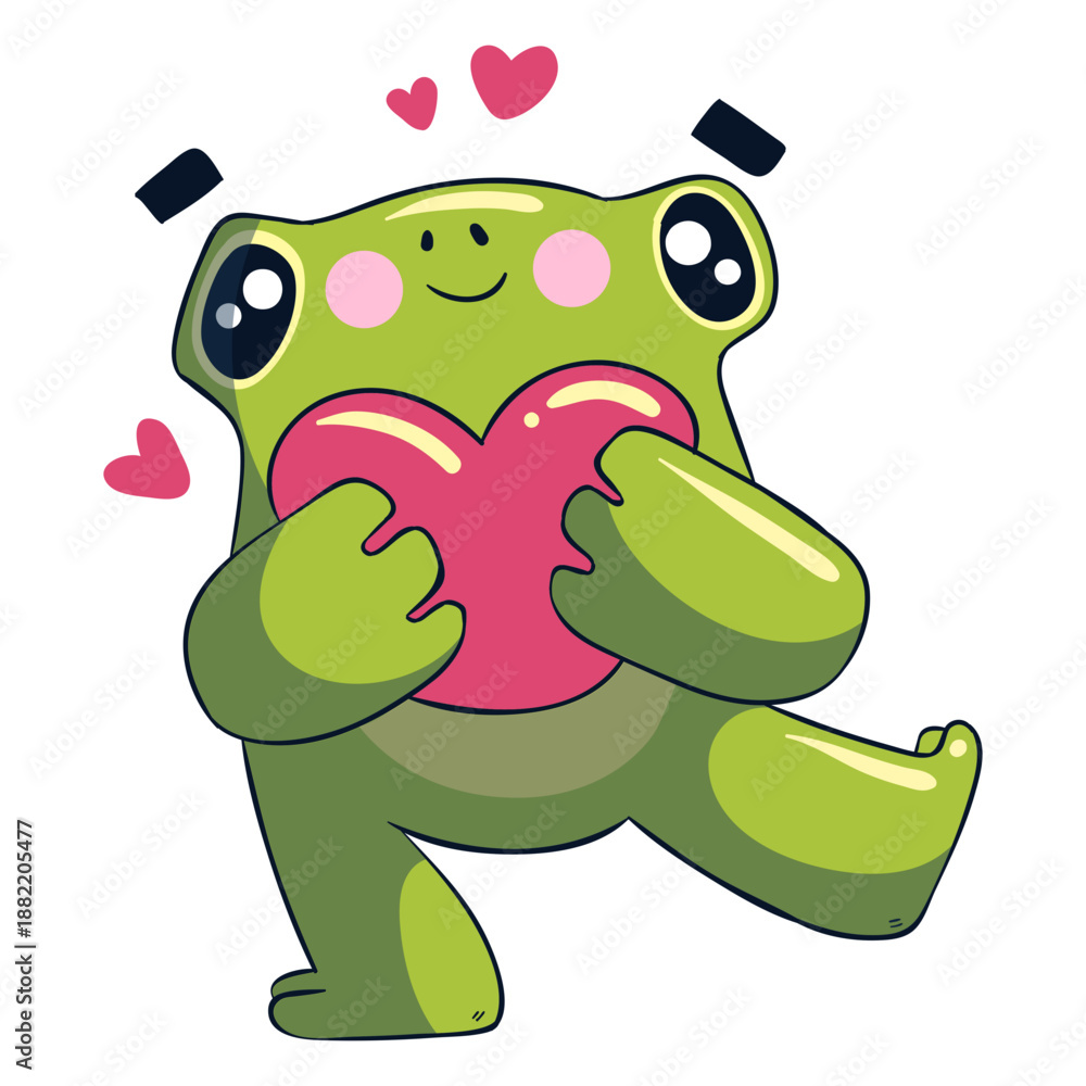 Obraz premium Frog in love illustration