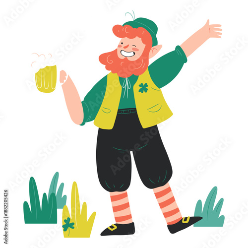 Happy man st patricks illustration
