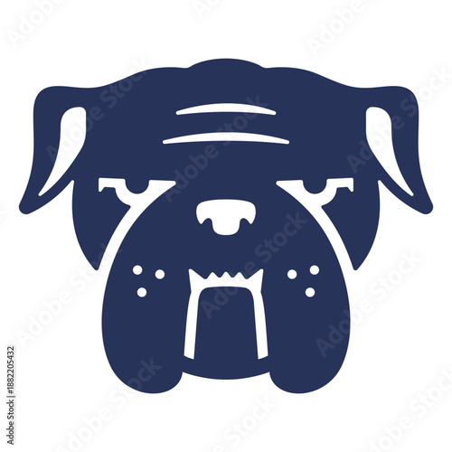 Bulldog dog head silhouette