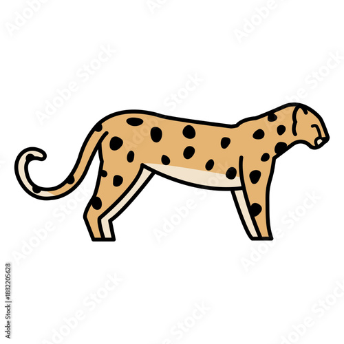 Cheetah feline animal color stroke