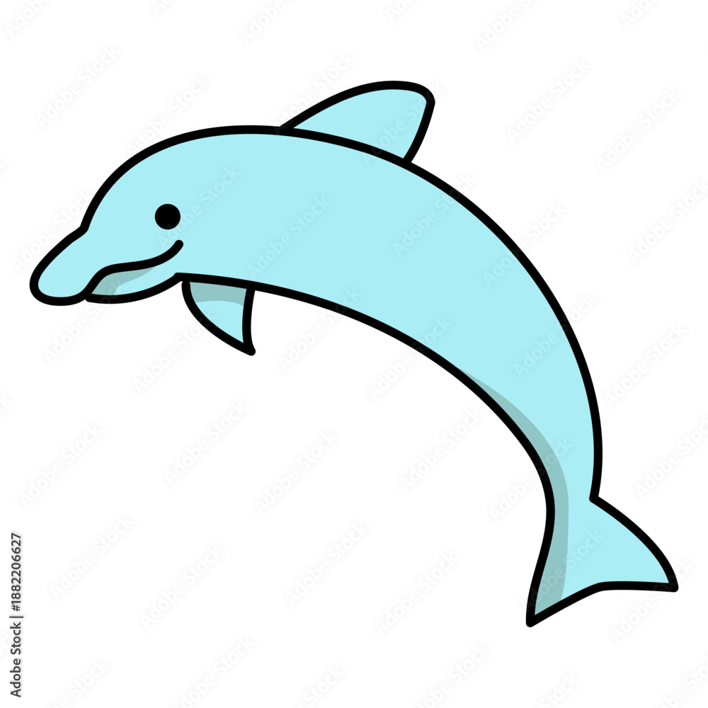Obraz premium Cute jumping simple stroke dolphin