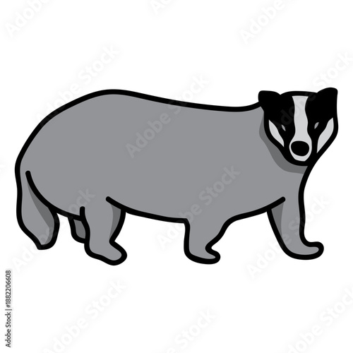 Walking badger semi flat stroke