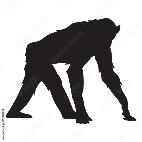 Chimpanzee monkey silhouette