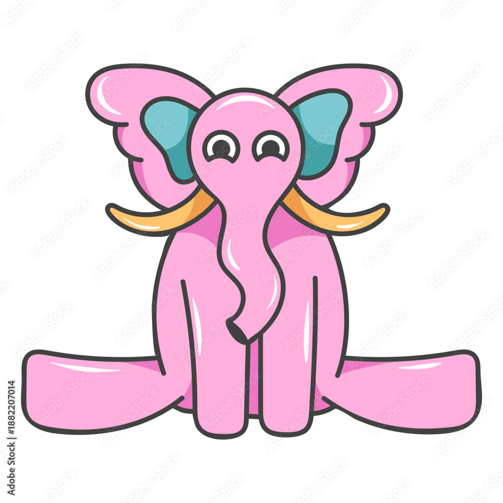 Obraz premium Pink elephant cartoon