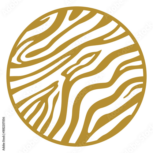 Round zebra print badge