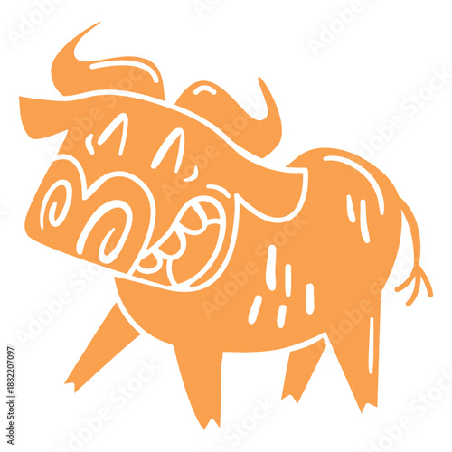 Smiling ox cut-out