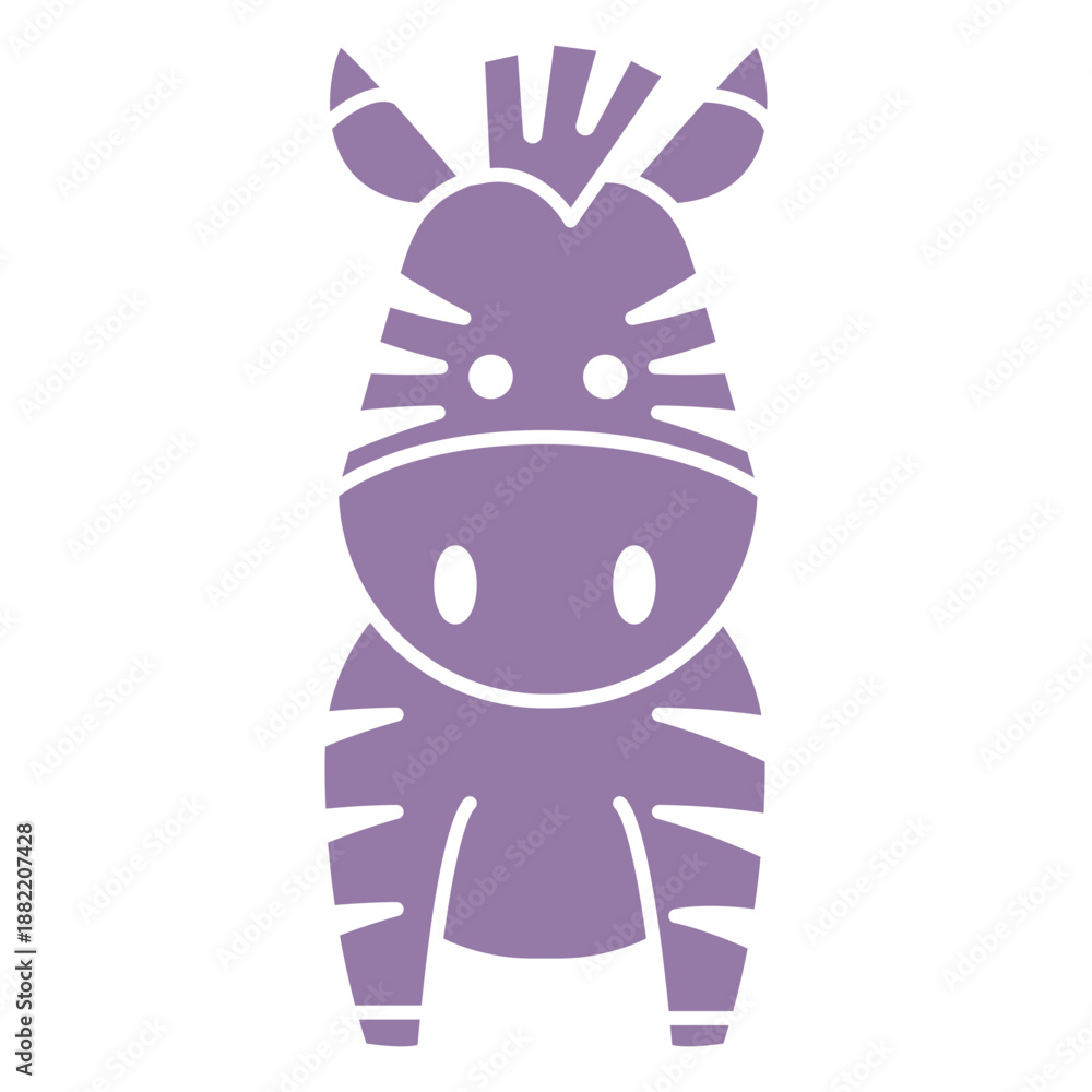 Obraz premium Cute purple zebra cut out