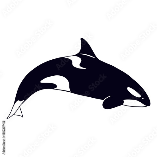 Filled-stroke killer whale