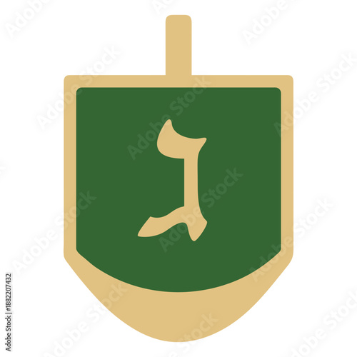 Dreidel jewish game flat