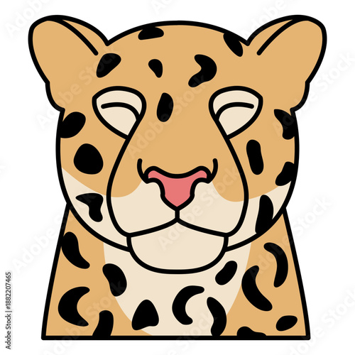 Cheetah portrait color stroke animal