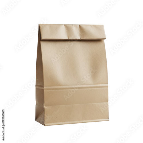 Brown paper bag isolated on transparent background