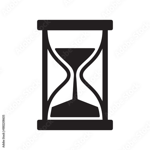Vintage hourglass / sandglass timer or clock with handles flat icon for apps and websites
