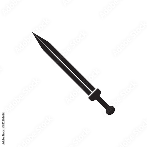 Gladius roman sword flat vector icon for games and apps
