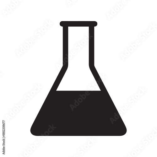 Test tube beaker flat icon for app and website
