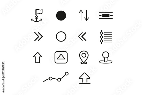Highlight generation button icon simple upcoming contextual current arrows section vector image