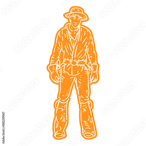 Cowboy standing cut out