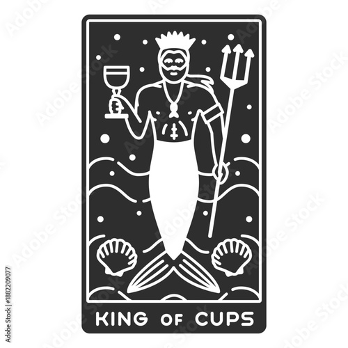 Tarot card king of cups cut out