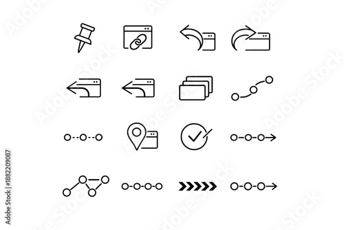 Image icon marker generation vector simple pin line saved back breadcrumb restore