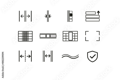 Generation badge icon column image header edge live bracket vector simple wave