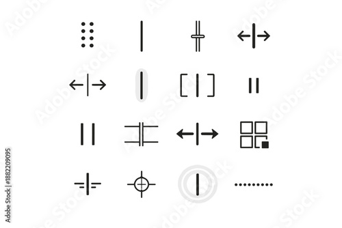 Icon dots resize arrows minimalist glow split threshold vector column icons abstract