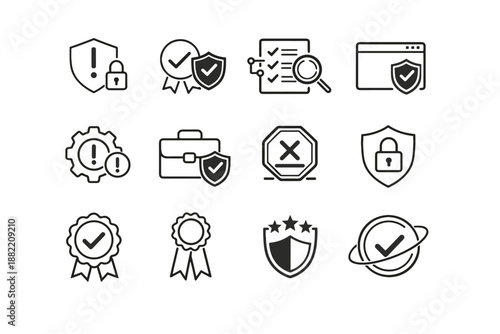 Unavailable briefcase generation audit simple vector image content trust icon blocking managed