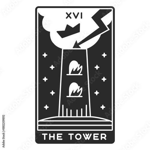 Tarot card the tower cut out
