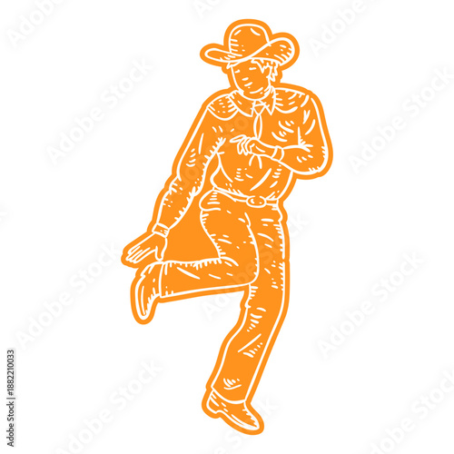Cowboy dancing cut out