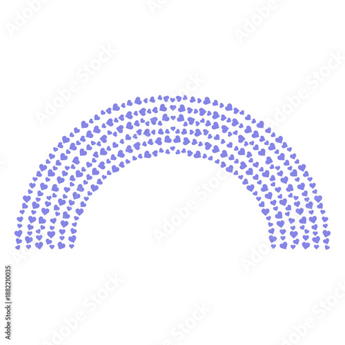 Hearts rainbow filled stroke