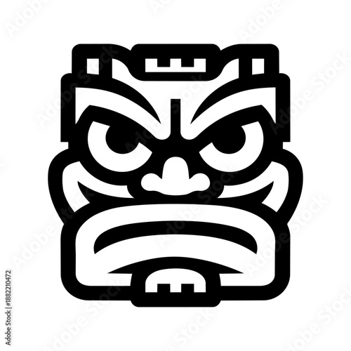 Stylized mask face conveying authority, mystery, power, and bold leadership presence.