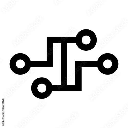 Abstract circuit pathway symbol representing data routing, logic flow, and modern digital processes.