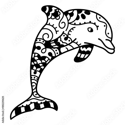 Mandala dolphin jumping