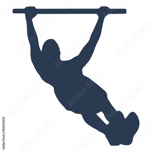 Man's silhouette doing pull ups
