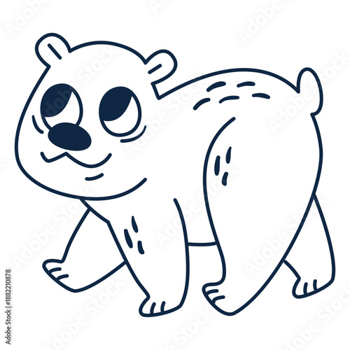 Cartoon polar bear stroke