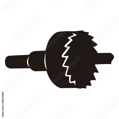Black drill bit cut out