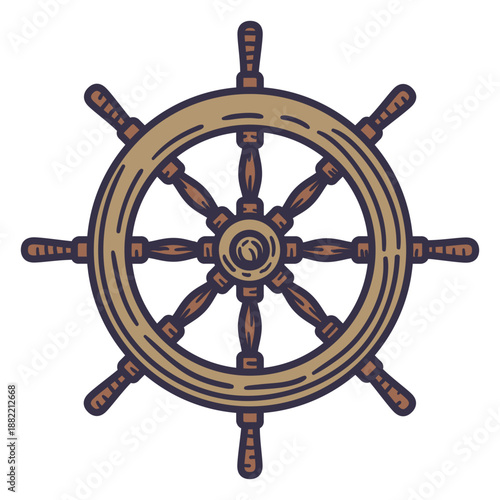 Ship color stroke steering wheel