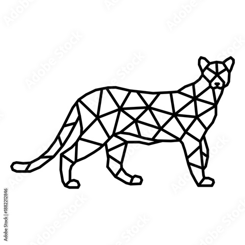 Simple polygonal cougar icon