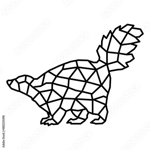 Walking simple polygonal stroke skunk