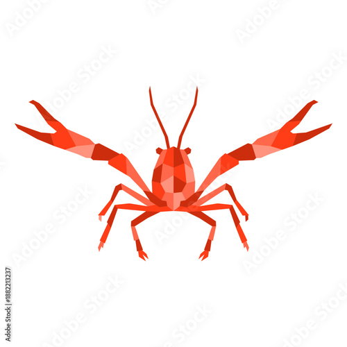 Frontal polygonal color lobster