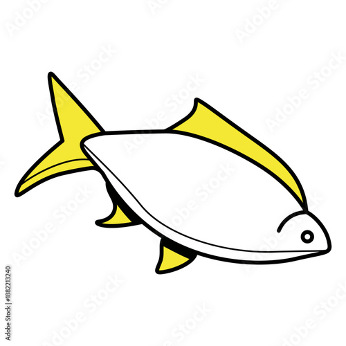 Simple yellow fins fish color stroke