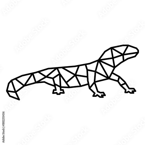 Simple polygonal stroke lizard