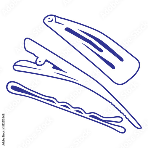 Filled stroke hair clips