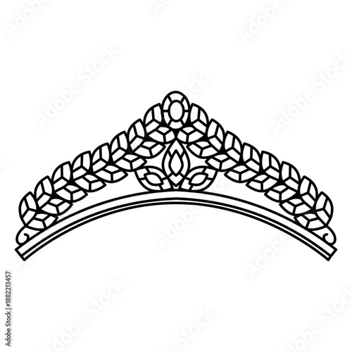 Leaves and jewel stroke crown