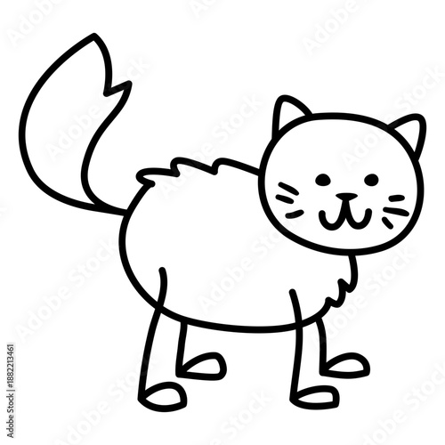 Simple cute doodle cat