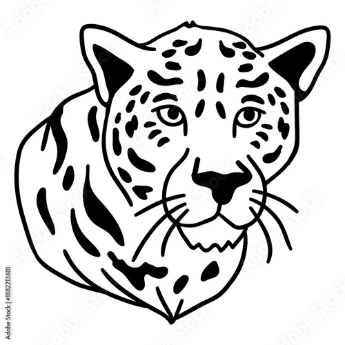 Filled stroke leopard face
