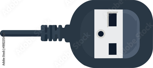 Power Outlet with Single Plug Connected Highlighting Functional Electrical Access, Minimal Interior Design, and Everyday Utility