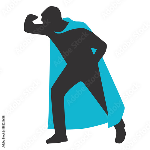 Standing watching man in cape