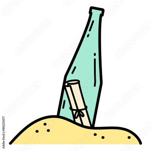 Note in a bottle color stroke