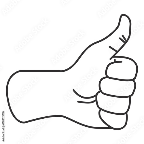 Thumbs up hand sign stroke