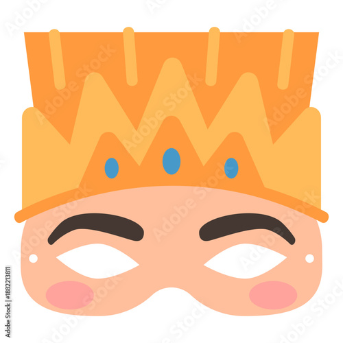 Mardi gras flat mask