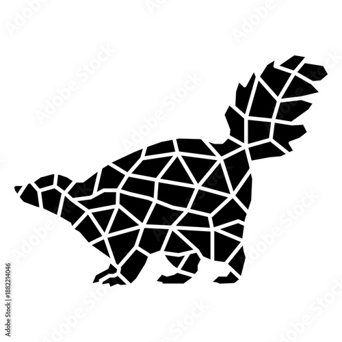 Walking simple polygonal cut out skunk